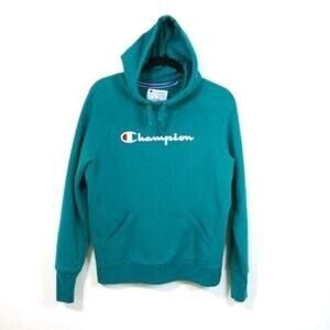 Women's Green Champion Logo Hoodie Size Small